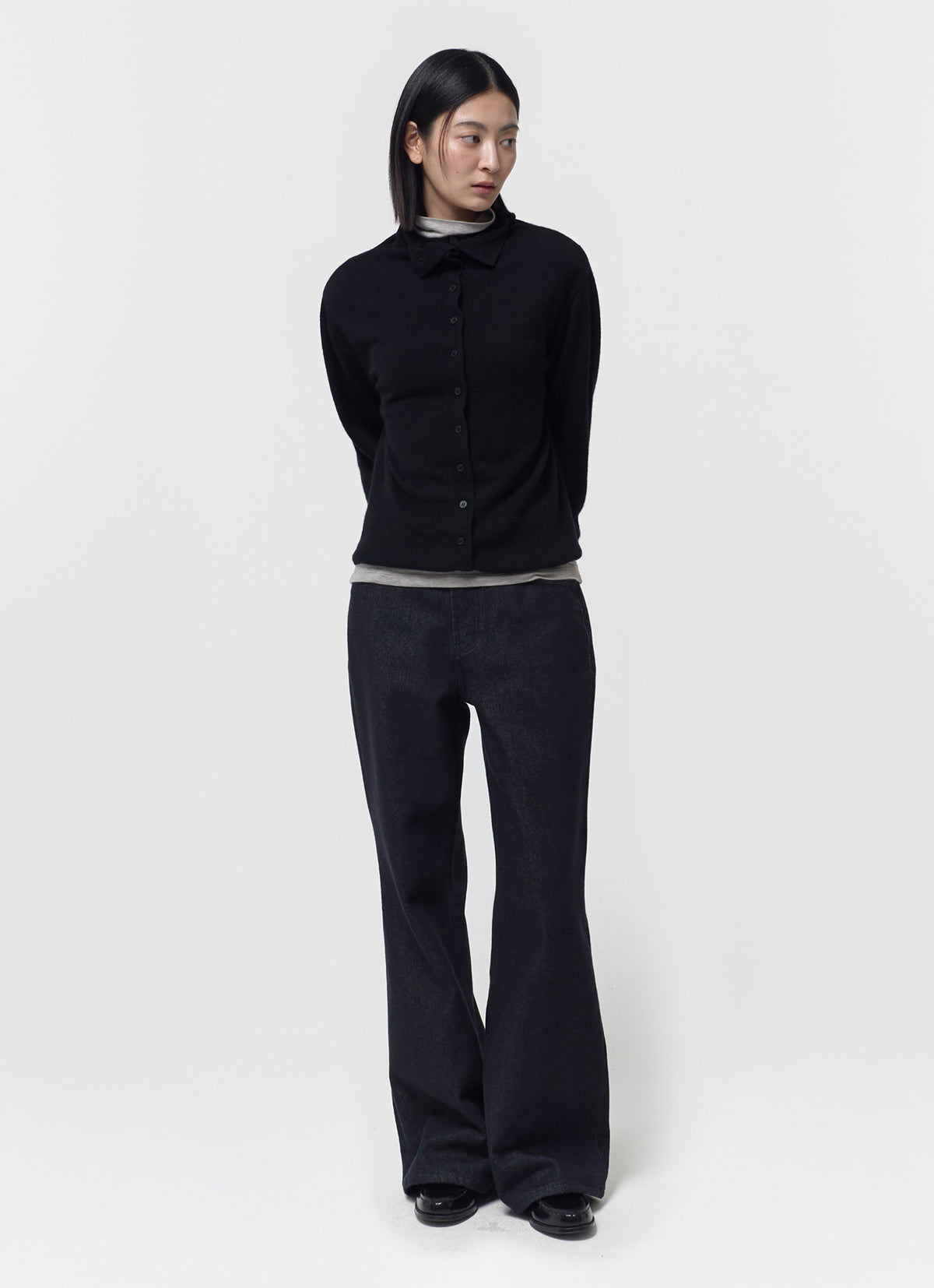 26FW WOOL BLEND HIGH-NECK CARDIGAN