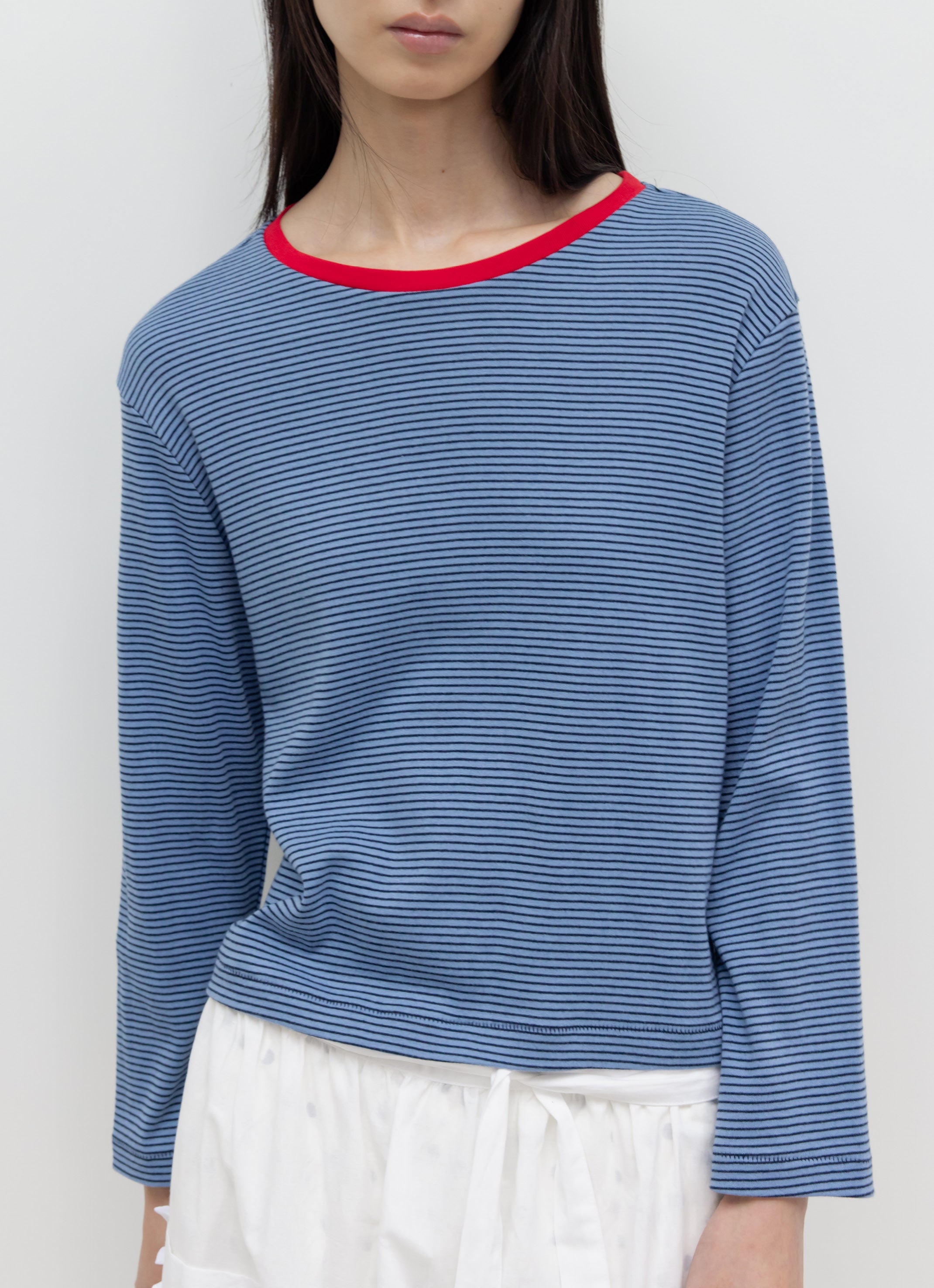 MID SLEEVE STRIPE TOP