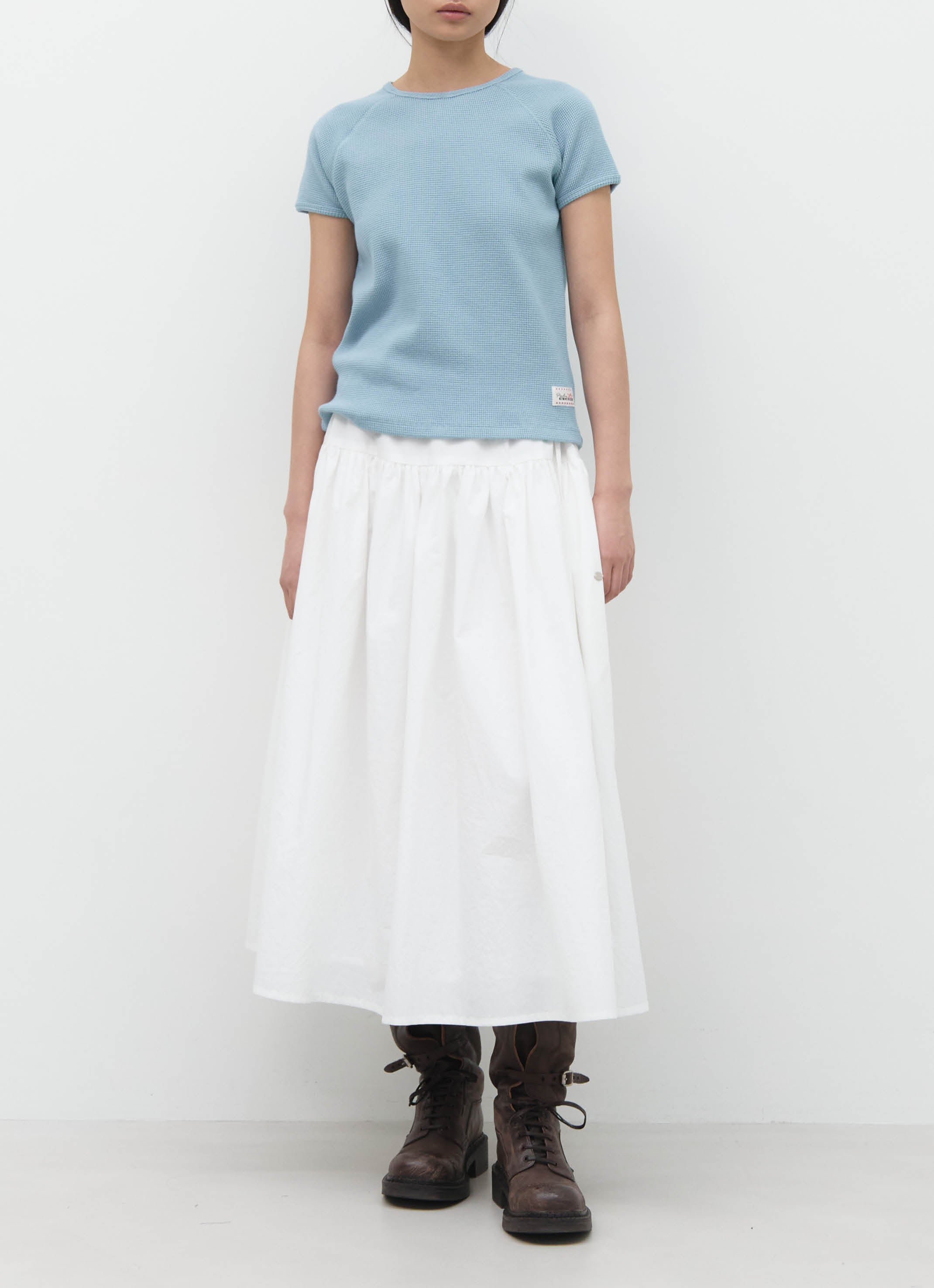 SIDE DRAWSTRING FLARE SKIRT
